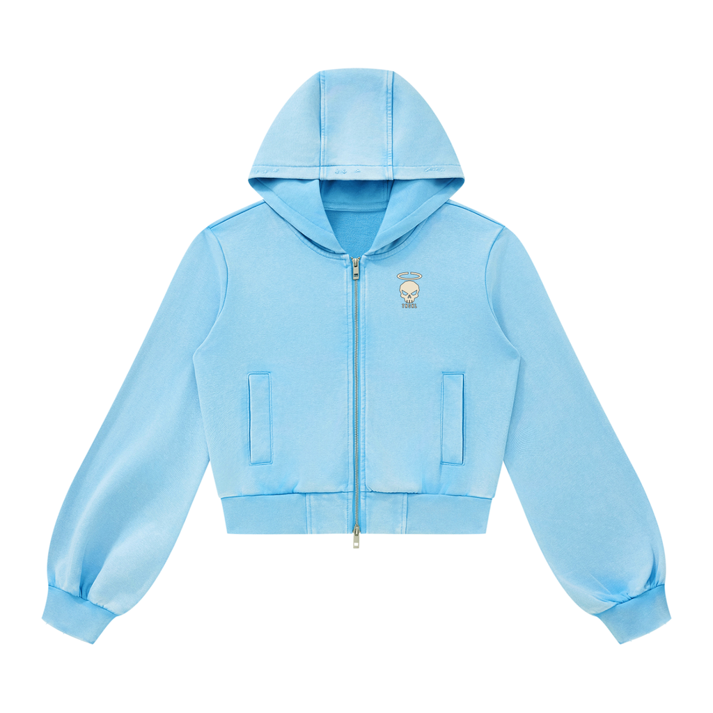 TOONSKULL Hollow Halo Vintage Zip Hoodie