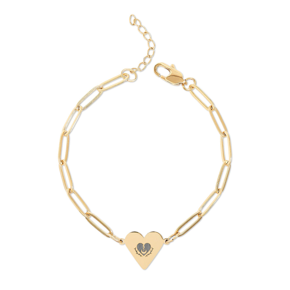 TOONSKULL Thorn Heart Paperclip Bracelet