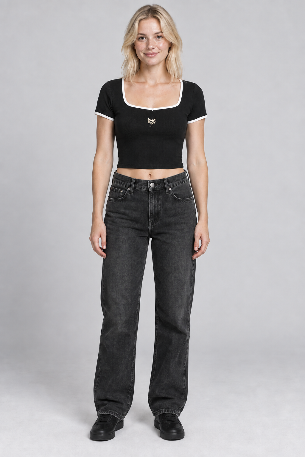 TOONSKULL Nocturne Square-Neck Crop Tee