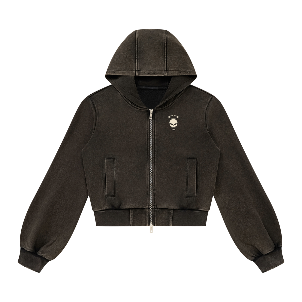 TOONSKULL Hollow Halo Vintage Zip Hoodie