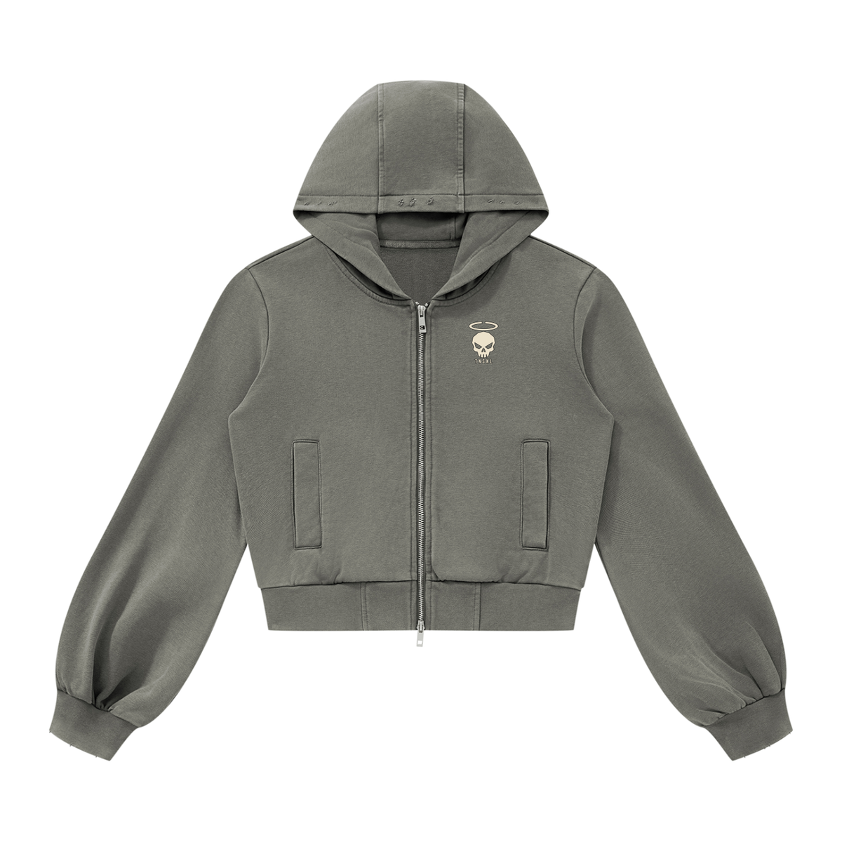 TOONSKULL Hollow Halo Vintage Zip Hoodie