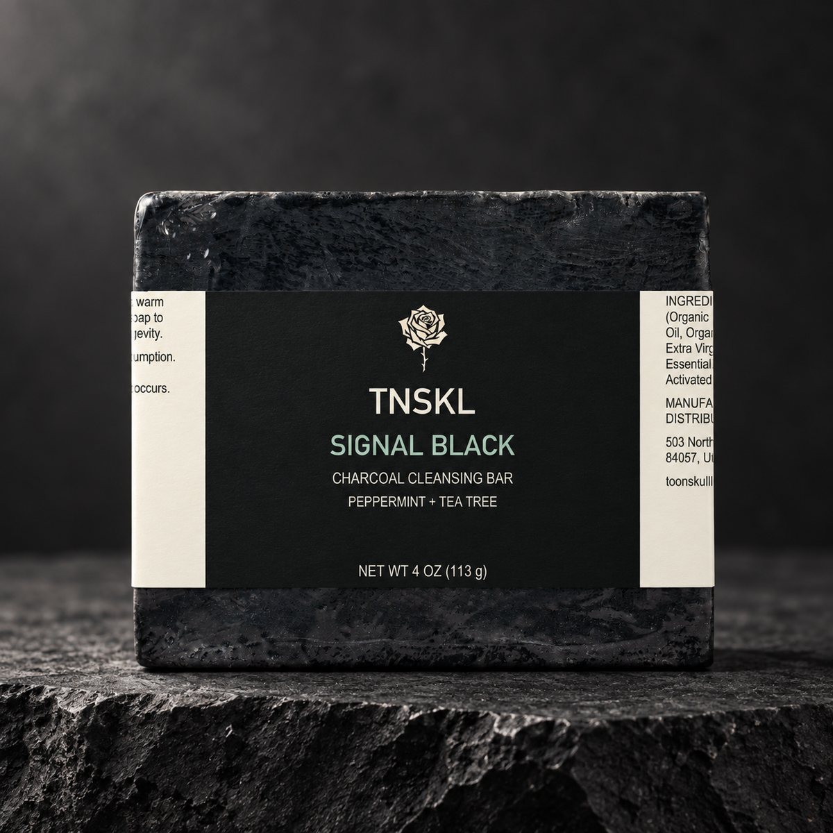 TNSKL Signal Black — Charcoal Cleansing Bar